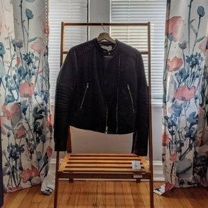 NWT Kendall & Kylie black vegan leather jacket M